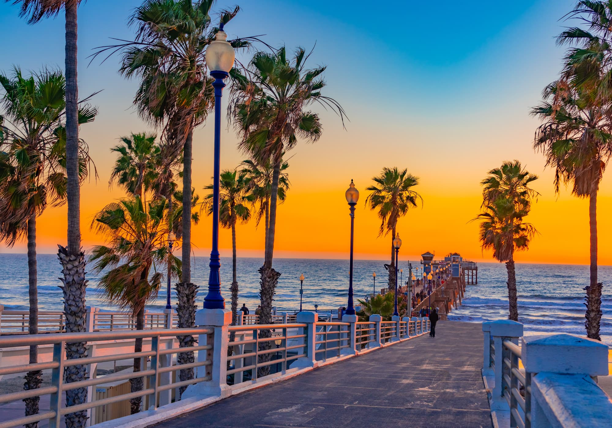 Southern California Sunset with Pier at Oceanside